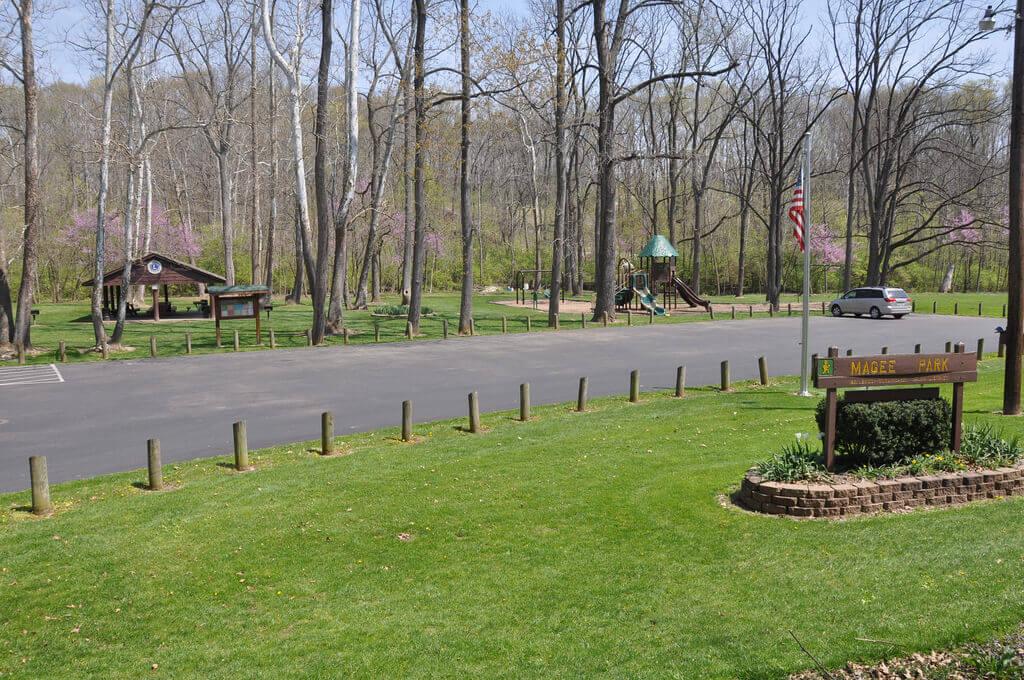 A residential street in Bellbrook, Ohio