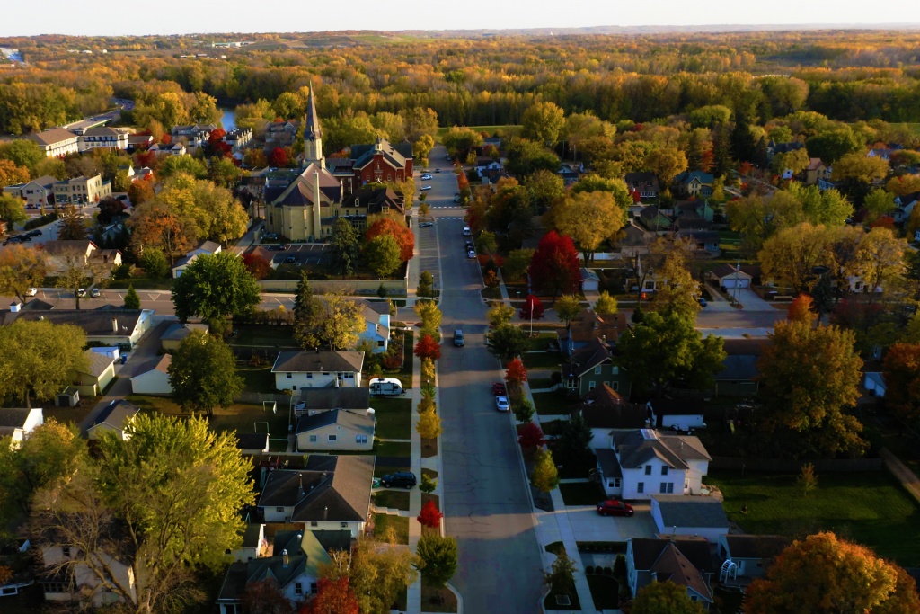 A residential street in Tipp City, Ohio